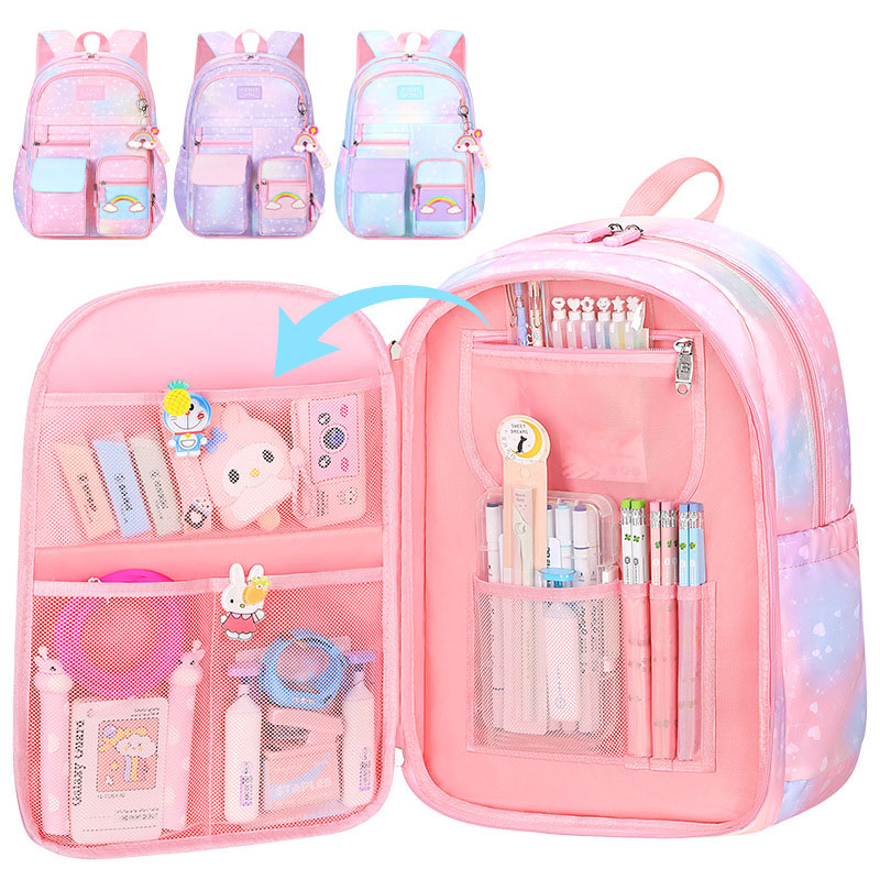 New School Backpack Ultra Light Chiropractor Cute Colorful School Bag for Girls Waterproof Children Kindergarten Small Backpack