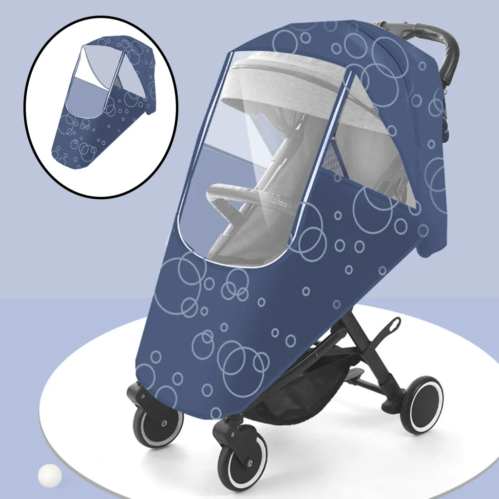 Portable Universal Baby Stroller Waterproof Rain Cover Stroller Accessories Wind Dust Shield Zipper Open for Pushchairs Raincoat