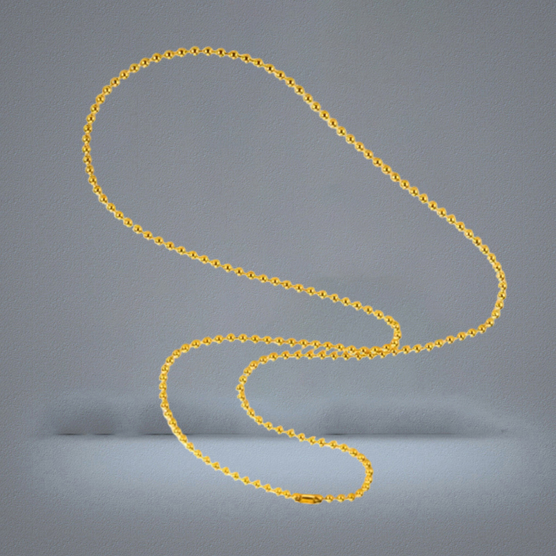 24mm Beads Ball Chains Necklaces Not Fade Stainless Steel Women Fashion Men Hip Hop Jewelry 24 Inch Silver Black 18K Gold Plated