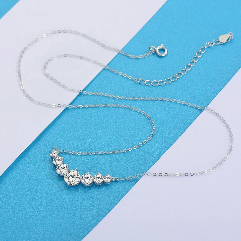 Houtros 1.7/2.8CT Moissanite Pendant Necklace for Women 925 Sterling Silver Wedding Anniversary Fine Jewelry with Certificates