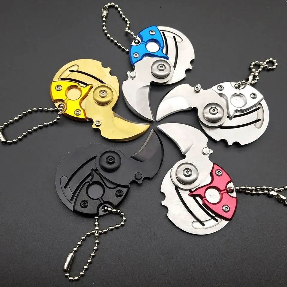 Mini Portable Folding Blade Coin Knife Keychain Parcel Box Opener Multifunctional Self Defense EDC Tools Outdoor Pocket Knives