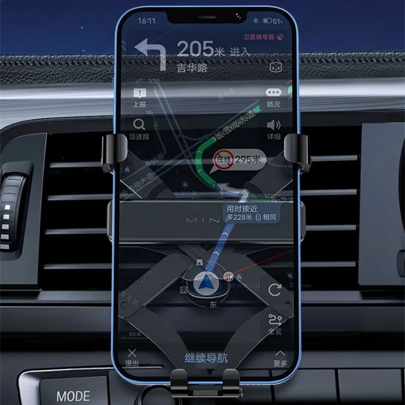 SEAMETAL Foldable Car Phone Holder Air Vent Gravity Phone Mount Tiny Design Stable Hook Smartphone Support One Hand Operation