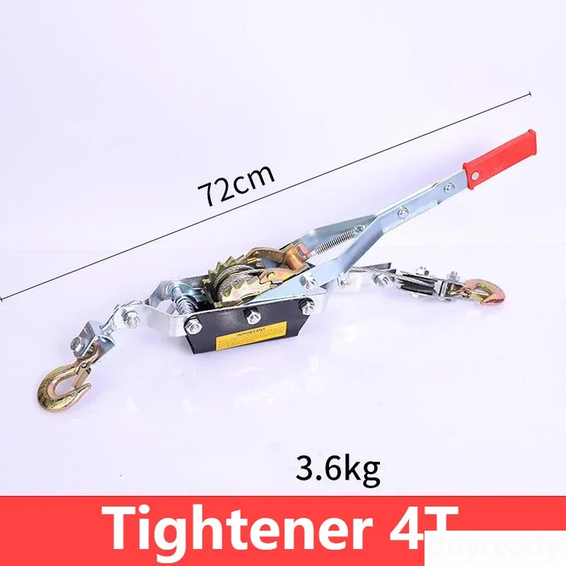 4T 2m Wire Rope Manual Tensioner Ratchet Double Hook Tensioner Winch Fastener Rope Rope Tensioner For Car Cargo