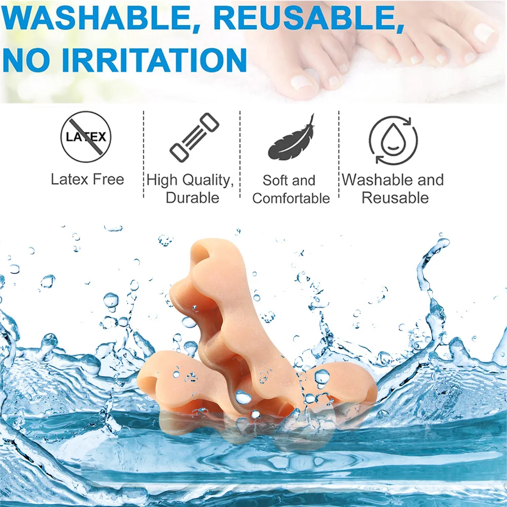 Pexmen 2Pcs/Pair Gel Toe Separator Toe Protector 2025 to Correct Bunions and Restore Toes to new Their Original Shape for Women and Men