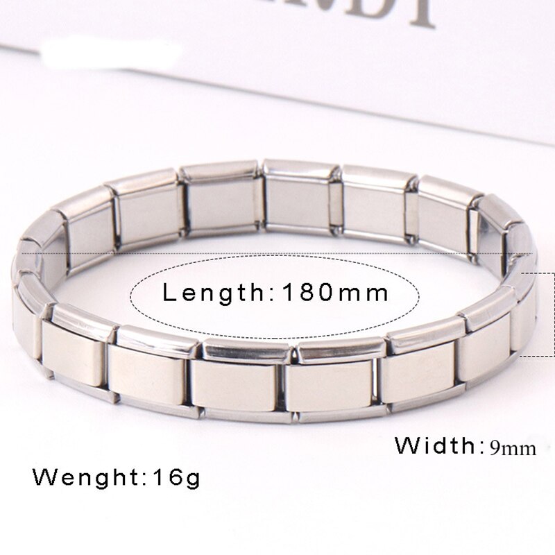 Pulseras de acero inoxidable de 9 mm de ancho para mujer, brazalete de Color plateado para uso diario, estilo de moda Simple, Unisex, fiesta