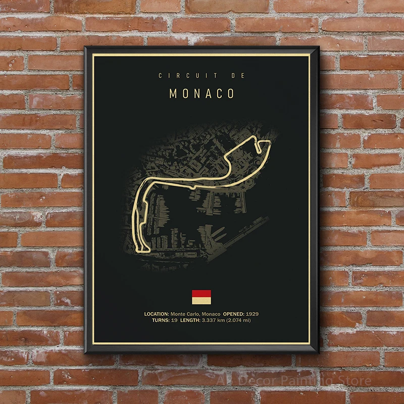 Formula 1 new Track Circuit Retro Posters Monaco Speedway Prints Vintage Aesthetic Home Room Bar Racing Club Art Wall 2025 Decor Painting