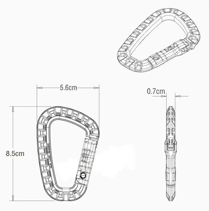 5 PCS Outdoor Plastic Carabiners Hanging Buckle Hook Keychain Bushcraft 2025 new Survival Tool