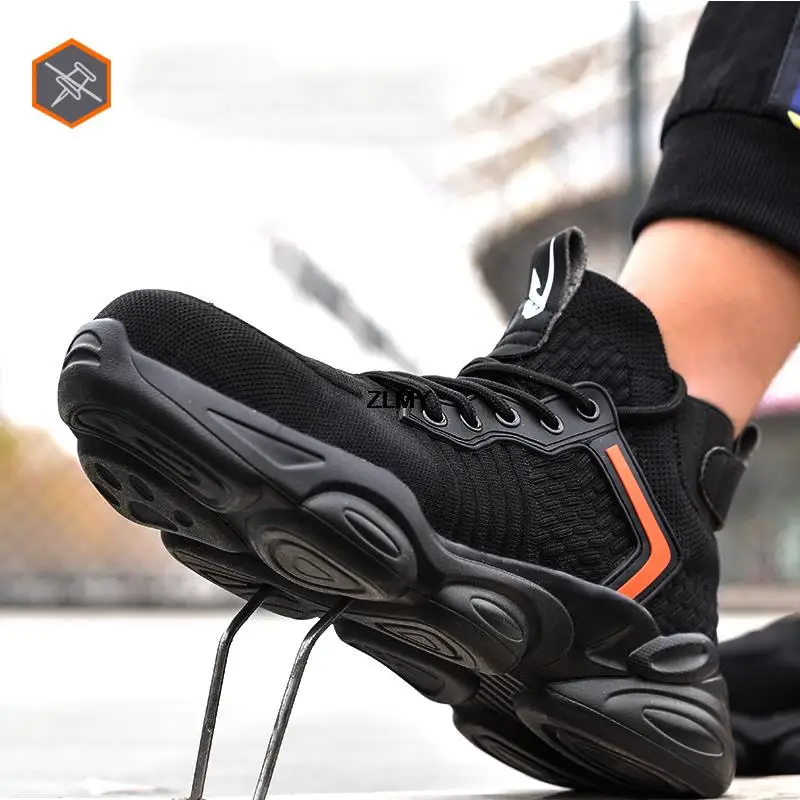 High Top 2025 Men Safety Shoes European Standard Steel new Toe Sneaker Puncture Proof Industrial Work Safety Boots Breathable Work Shoes