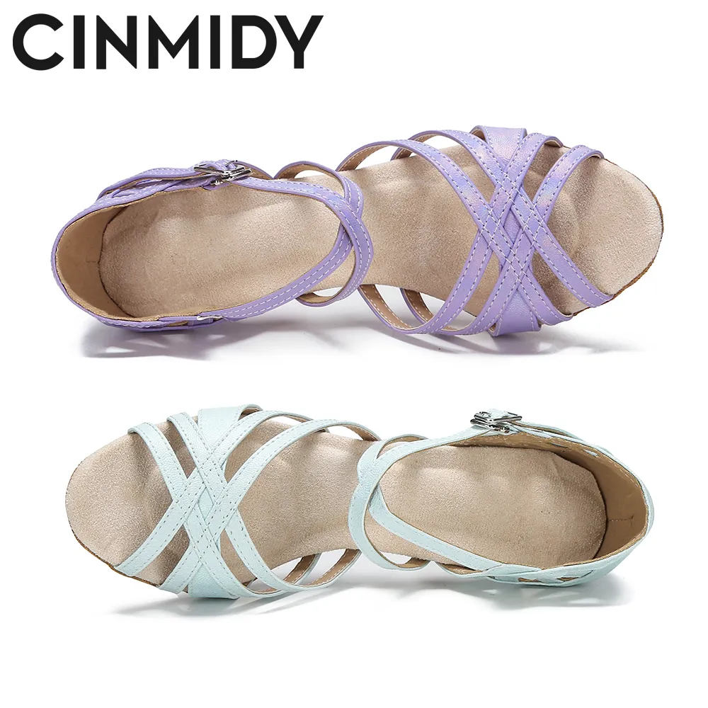 CINMIDY Latin Dance Shoes 2025 For Women Tango Ballroom Dancing Shoes Girls Indoor Dance Training new Shoes Soft Sole Party Shoes