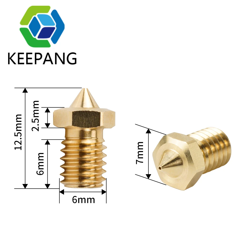 1pcs Clone CHT Nozzle E3D V6 Brass Copper Nozzles M6 High Flow Print Head1.75mm 0.4mm 0.6mm 0.8mm 1.0mm 3D Printer Parts