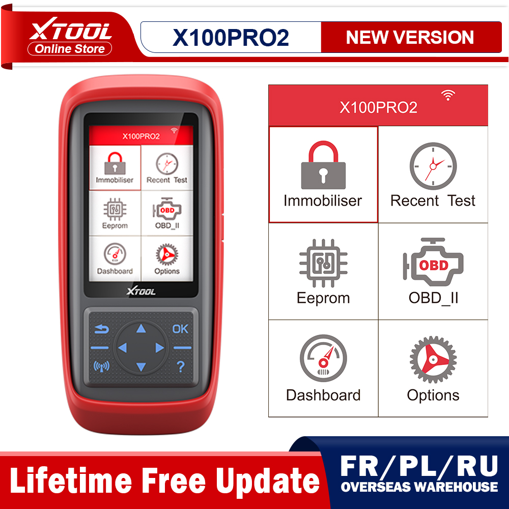 XTOOL X100 Pro2 Car OBD2 Automotive Key Programmer with EEPROM Adapter Key Fob Immobiliser Code Reader Free Online Update