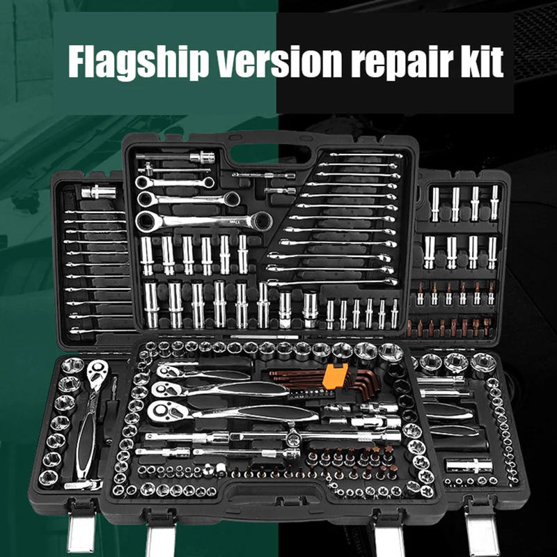 121Pcs Work Tools Box Spanner Automotive For Motorcycles Tools Set Waterproof Tool Protective Case Torque Wrench Hand Toolbox