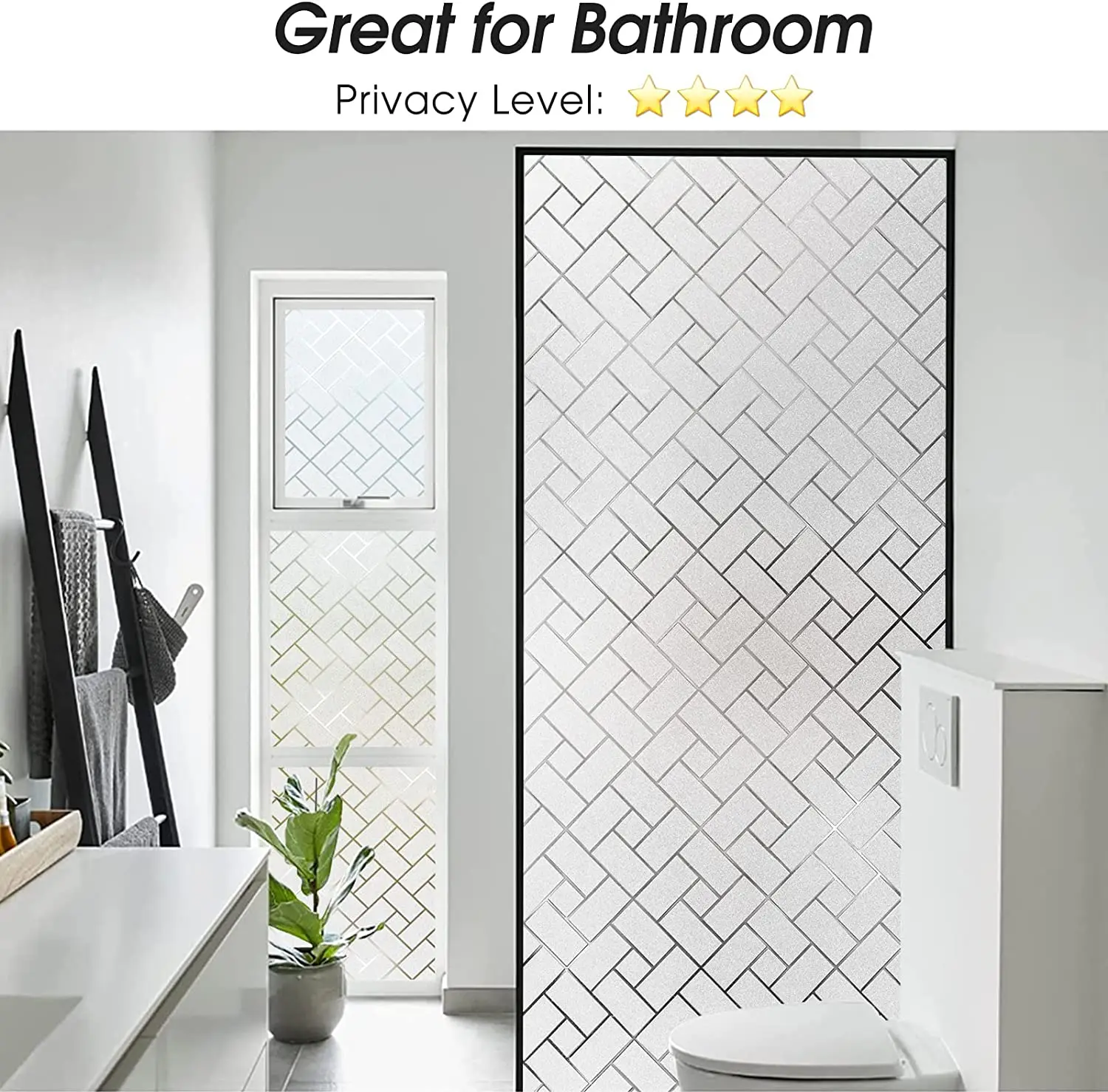 Window Privacy Film Frosted Glass Window 2025 Film Sun new Blocking Window Film Non-Adhesive Heat Control Removable Window Stickers Home