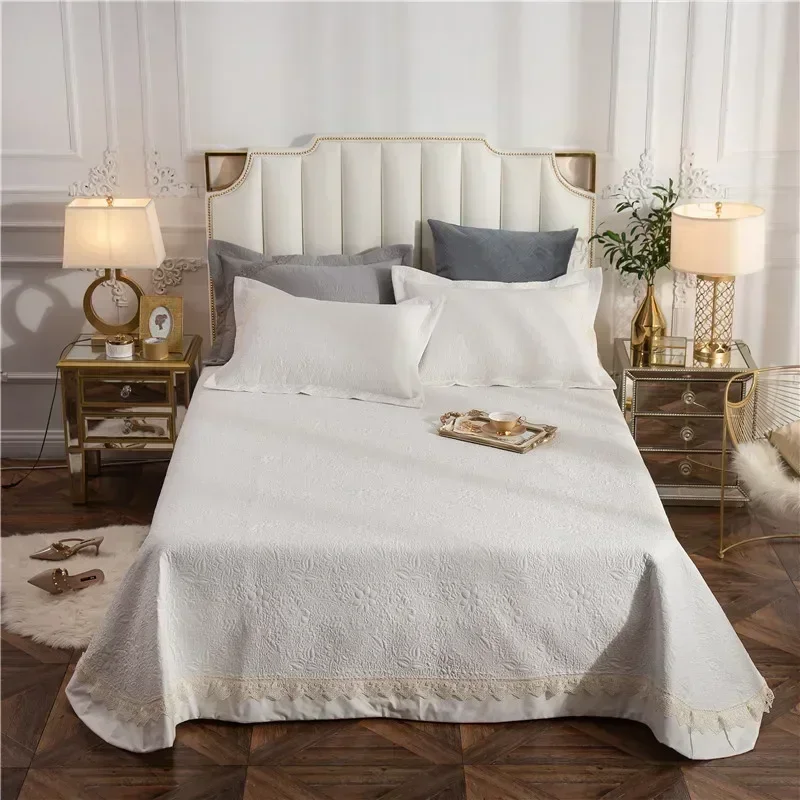 Cotton Bed Cover Sewing Bed European -style Bed Skirt Solid Color Sheet Cobertor Casal Couvre Tete De A7ZE01