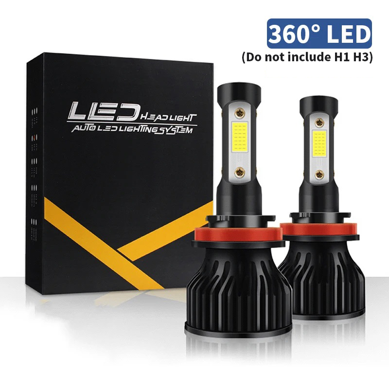 new 2pcs 360degree H4 Bulb H7 Car Headlight 22000LM 6000K HB3 HB4 9005 H8 H9 H11 2025 Bulb Led Auto Front Lamp 12V Turbo Fan Fog Light