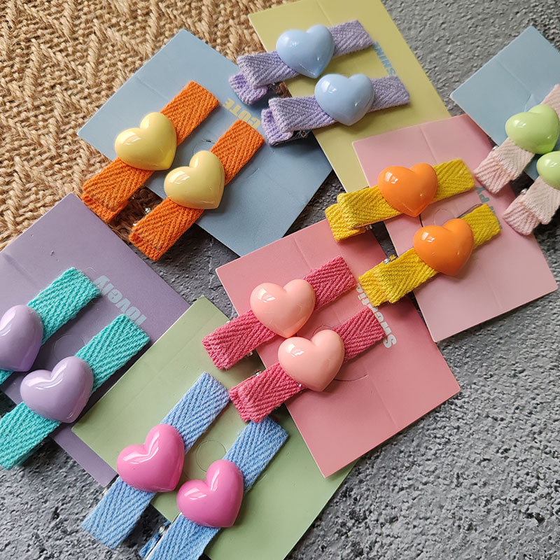 2pc Cute Colorful Heart 2025 Hair Side Clips Hairpin for Women Girls Crab Headband for Gift Hair Accessories new Headwear Ornament