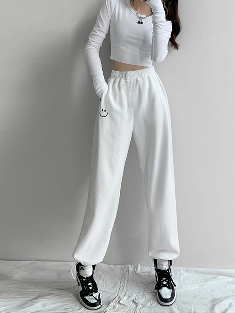 Spring new Autumn 2025 Women pants gray Sweatpants Casual Baggy Pants female Vintage Haruku Streetwear sport Wide Leg Trousers
