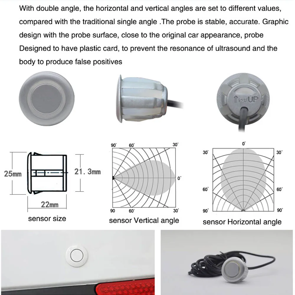 8 Parking Sensor Parktronic Car Automobile Reversing Backup Radar Electronics Rear Auto Detector Backing Assistance Kit Buzzer