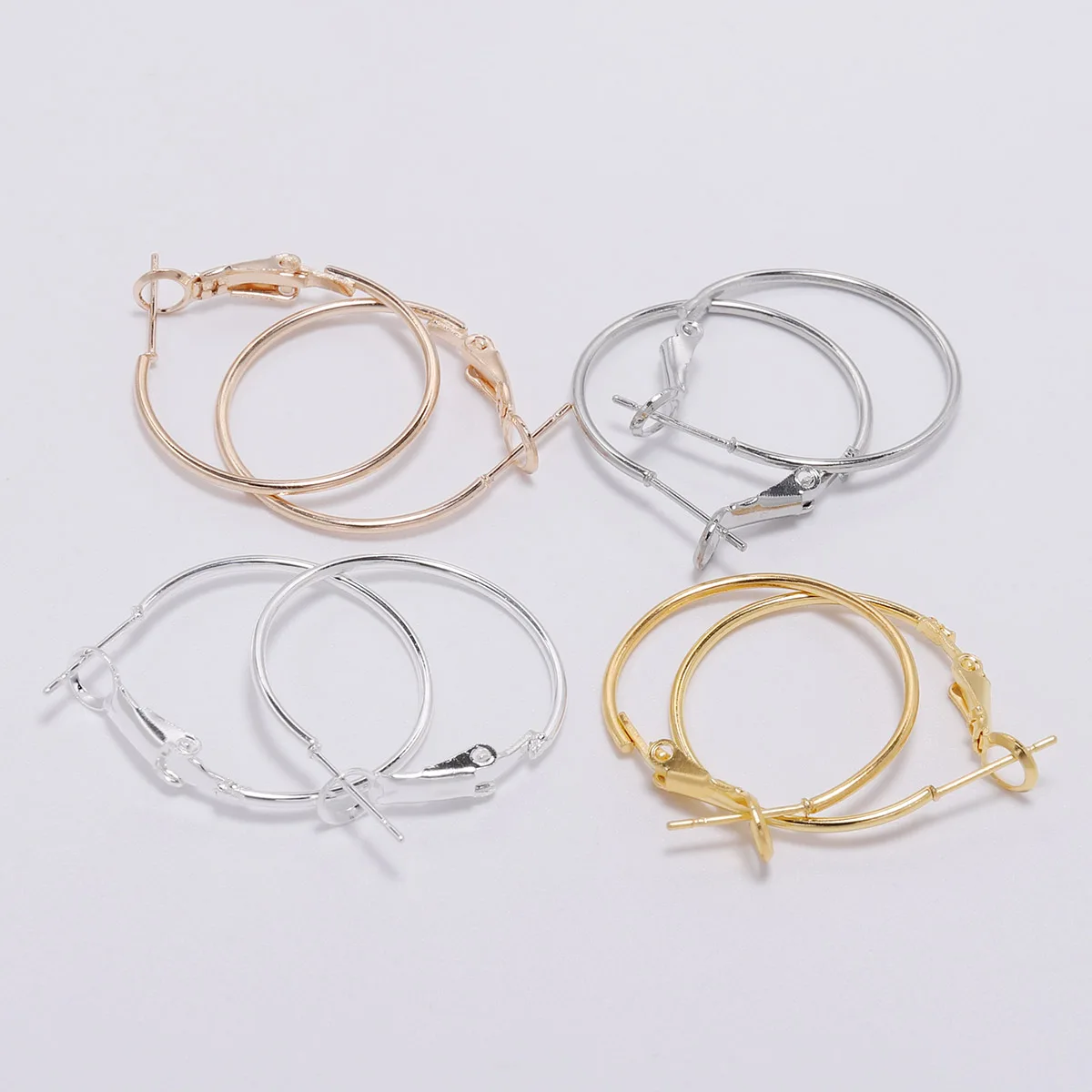 10Pcs/Lot 30 new 40 50 60 70mm Gold Round 2025 Big Hoop Earrings Accessories Exaggerated Hoop Ear For DIY Jewelry Making Finding