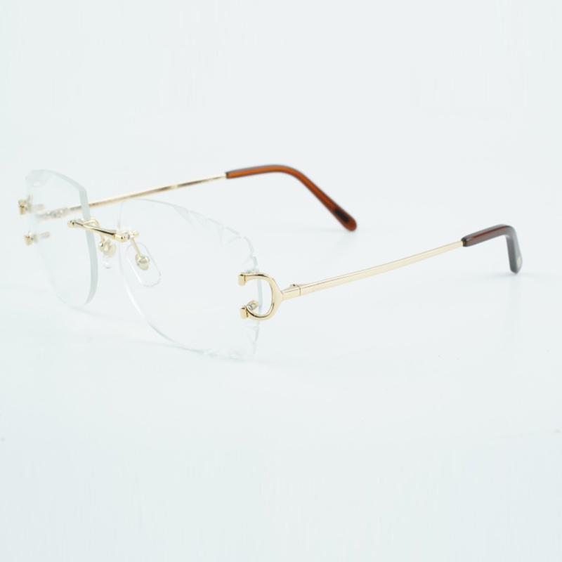 Direct selling new fashionable ultra light metal transparent lenses 3524014-A casual claw shaped metal sideburns sunglasses, size 58-18-135 mm