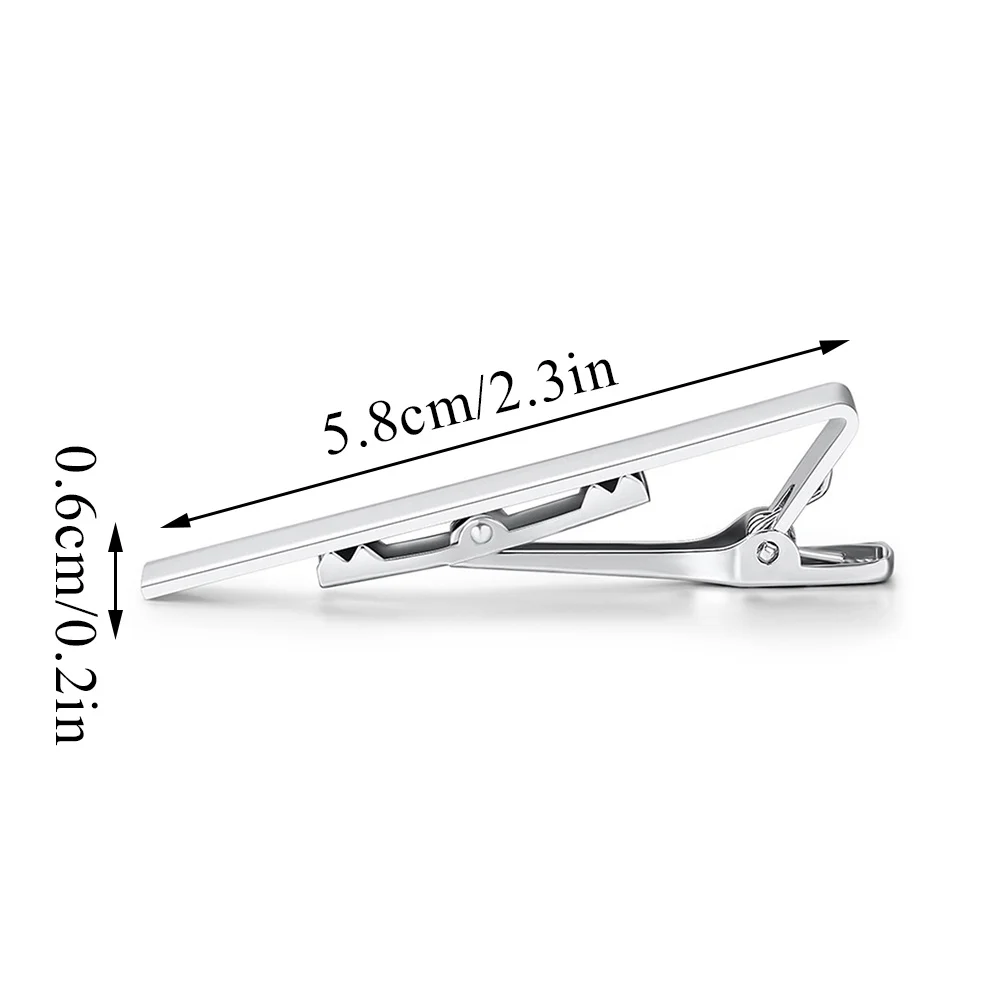 New Metal Silver Color Tie Clip For Men Wedding Necktie Tie Clasp Clip Gentleman Ties Bar Crystal Tie Pin For Men's Accessories