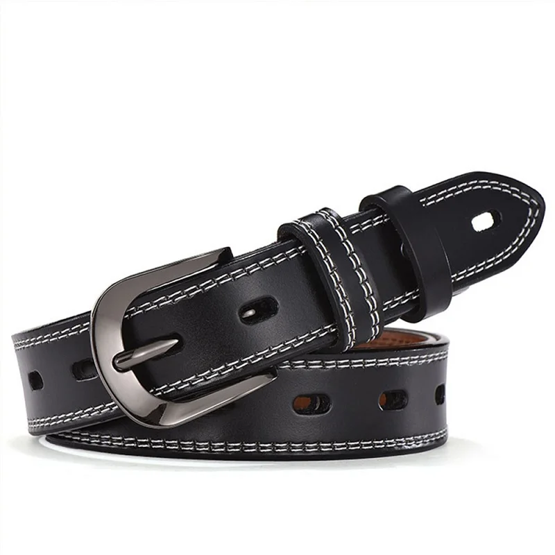 Women Genuine Leather Belt For Female Strap Casual All-match Ladies Adjustable Belts Designer High Quality Brand