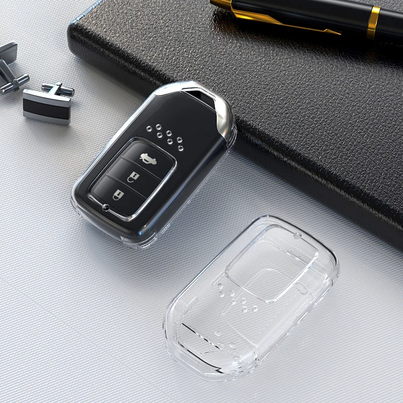 TPU Transparent Car Key Case new Cover for Honda Accord Civic CR-V Fit HR-V Pilot EX Crosstour Ridgeline Clarity 2025 Insight LX