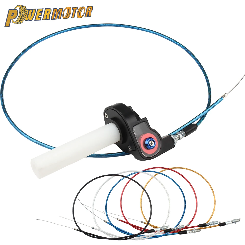 Motorcycle Parts Accessories With Throttle Handle Grips Universal 1200mm Throttle Cable 22mm 7/8'' Dit Pit Bike Enduro Motocross