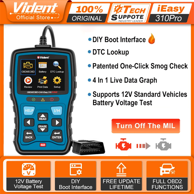 Vident 2025 iEasy310Pro OBD2 Scanner Check Engine Light Code Reader Professional EOBD new ODB2 Automotive Scanner Car Diagnostic Tool