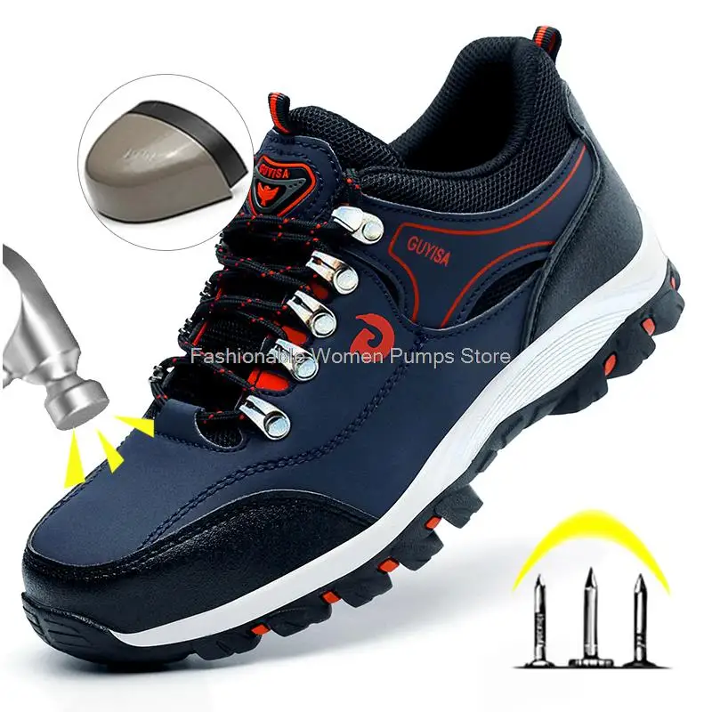new 2025 Steel Toe Anti Smash Safety Shoes For Men Puncture Proof Safety Shoes For Work Safety Boots Men Soft Comfortable Men Work Shoes