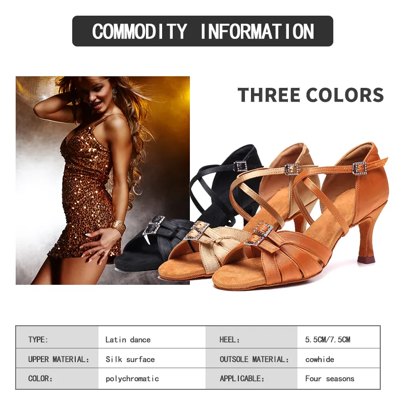 Latin Dance 2025 Shoes Women Sandals Ballroom Soft Bottom Dance new Shoes Ladies Professional Latin Dance Shoes High Heeled 5.5cm/7.5cm