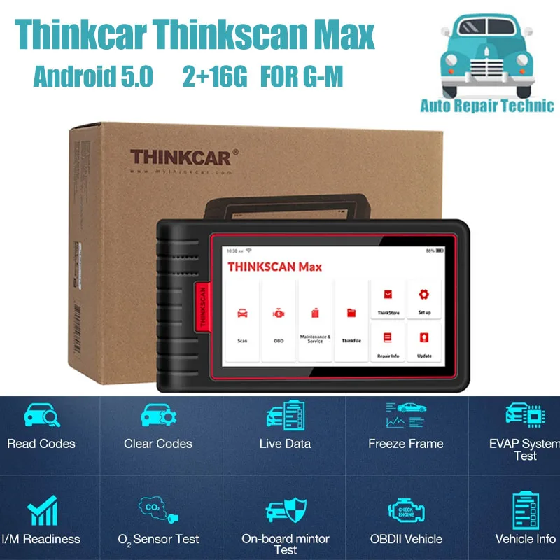 ThinkCar THINKscan Thinktool Max Thinkscan Max2 OBD2 Scanner Professional Full System OBD2 Diagnostic Tool ECU Coding PK MK808