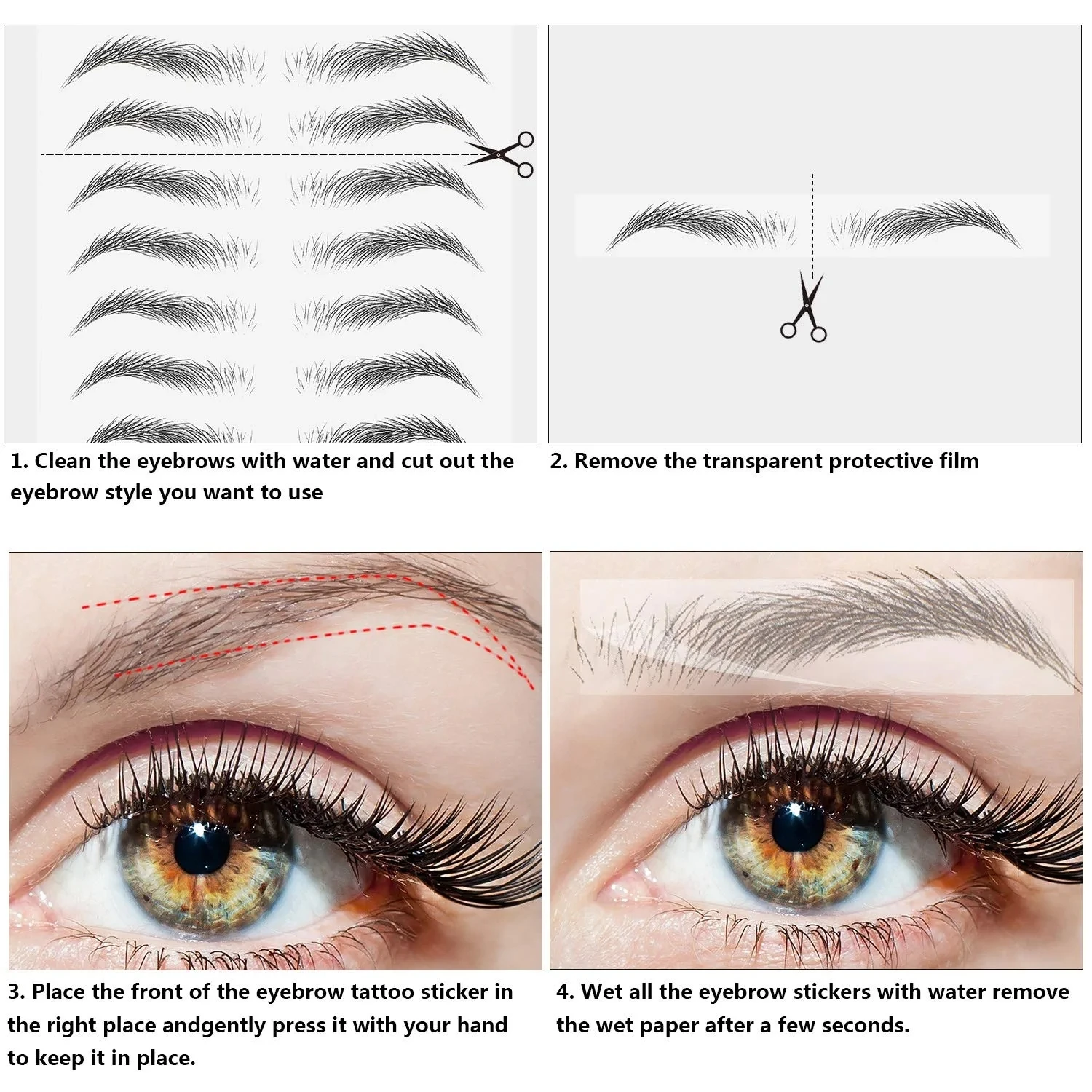 new 4D Hair-Like Eyebrow Stickers Waterproof Eyebrow Tattoo 2025 Water Transfer Eye Brow Enhancer Long Lasting Korean Cosmetics