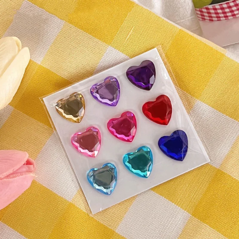 new Heart Sticker Lovely 3D Stereoscopic Crystal Heart Shining Sticker for DIY Decorative Scrapbook Journal 2025 Student Supplies Sticker