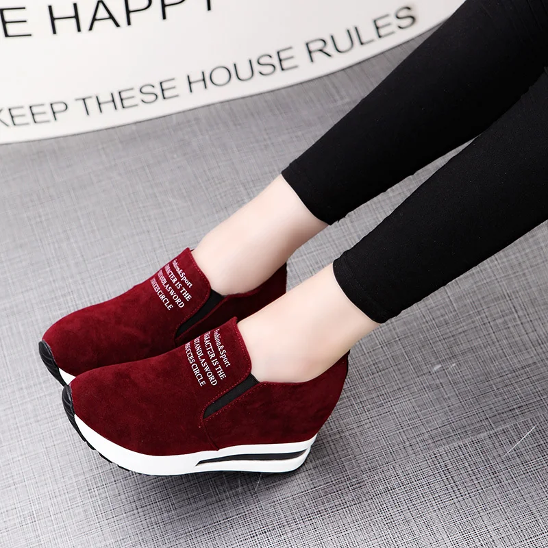 Arrival Wedge Increase Black Shoes Women Sneakers Leisure Platform Breathable atos De Mujer