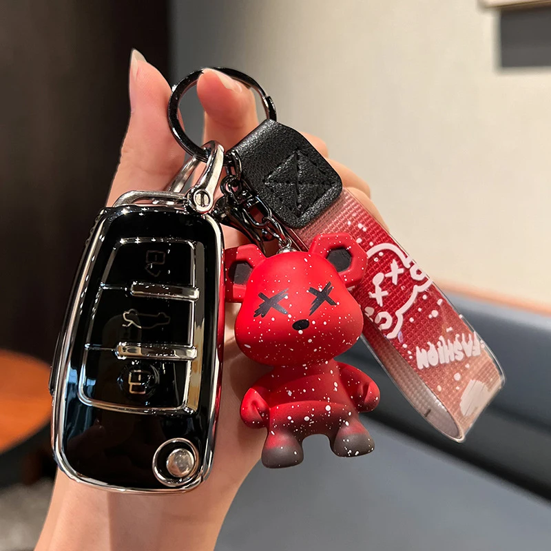 Car Key TPU Folding Car Key Case Cover for Audi Models - 3 Buttons Multi-Color H250113