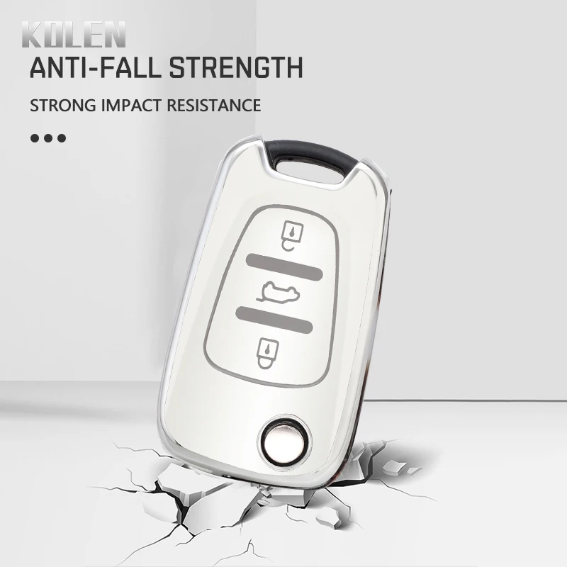 TPU Car Flip Key Case Cover Shell Fob For Hyundai I20 I30 Ix20 Ix35 Elantra Accent For KIA Sportage Rio 3 Soul Optima Ceed K5 K2