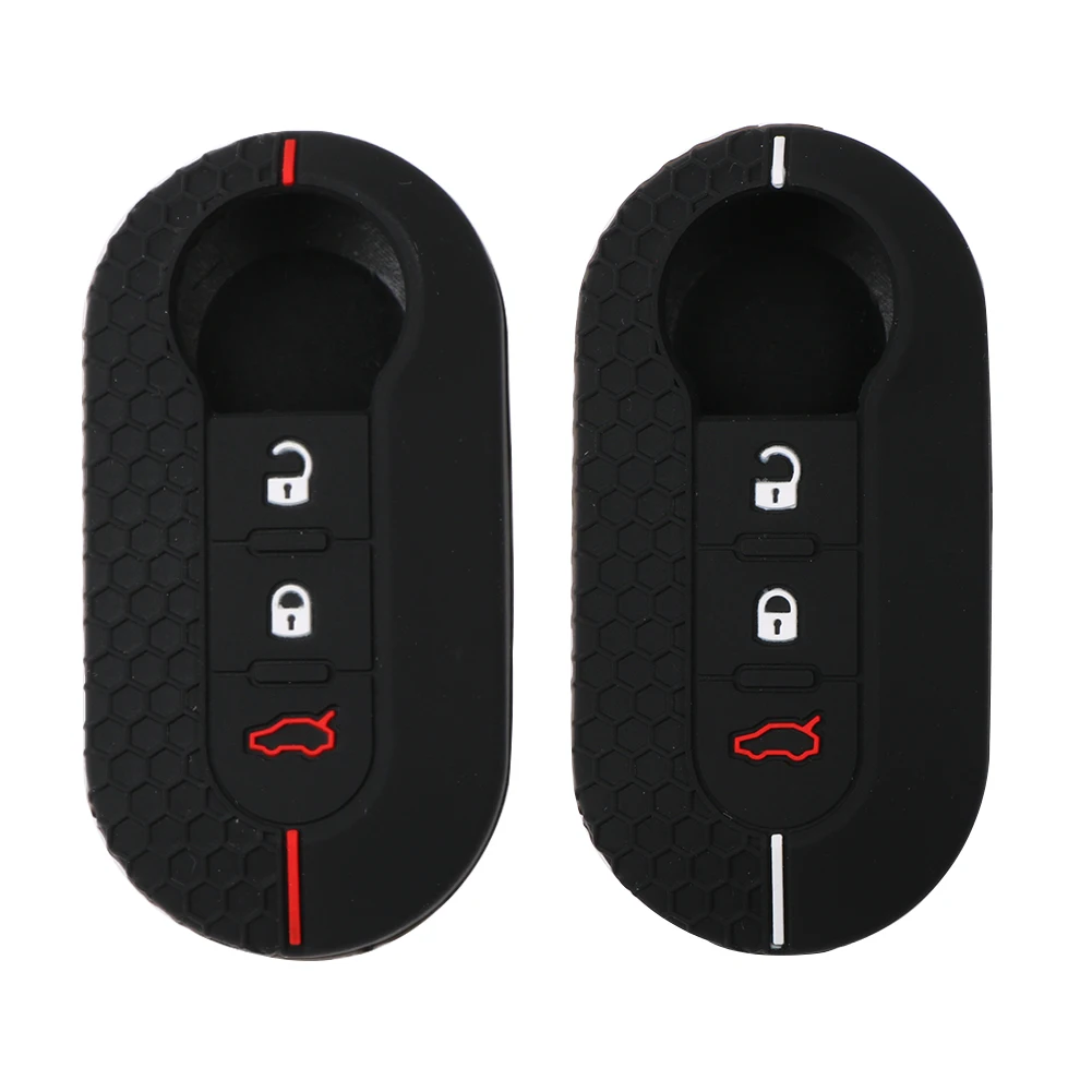 Silicone Remote Key Case for Fiat Dot Palio Attractive Panda Lancia Musa Grande Punto 500 500L Ducato Keychain Car Key Cover