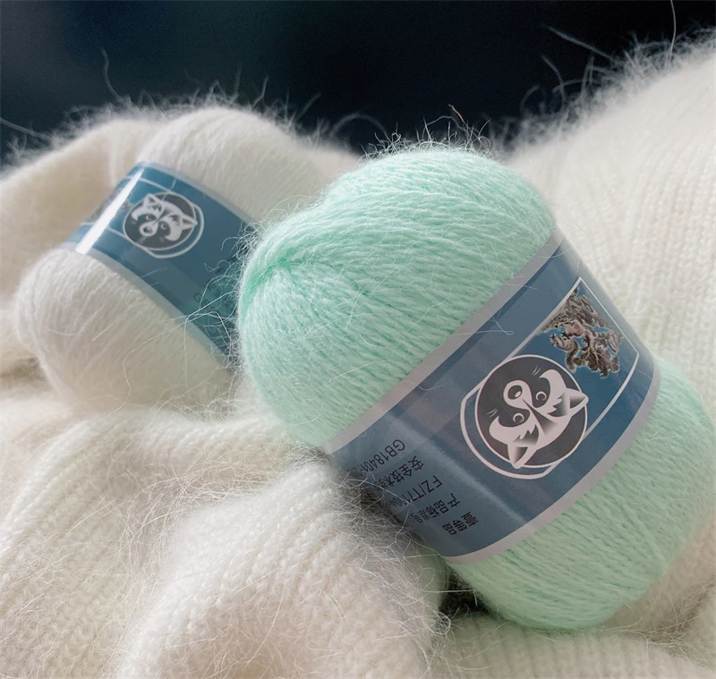Mink Fur Yarn for new Yarns for Knitting and Crochet 2-Ply Lace T Shirt Yarn for Hand Knitting Needlework 1 2025 Skein 340 M 50+20g