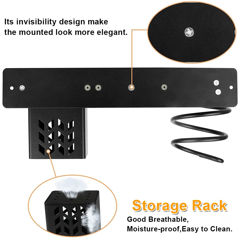 Hair Dryer Holder Rack Bathroom Hair Care Tool Wall Mounted Storage Holder Storage Box Hair Straightener Holder