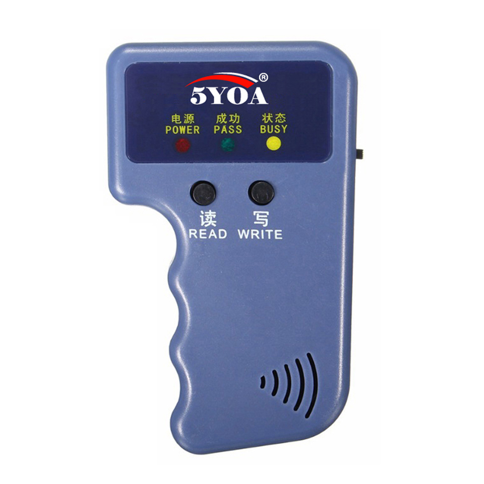 125KHz EM4100 RFID Copier Writer Duplicator Programmer Reader + T5577 EM4305 Rewritable ID Keyfobs Tags Card 5200 Handheld