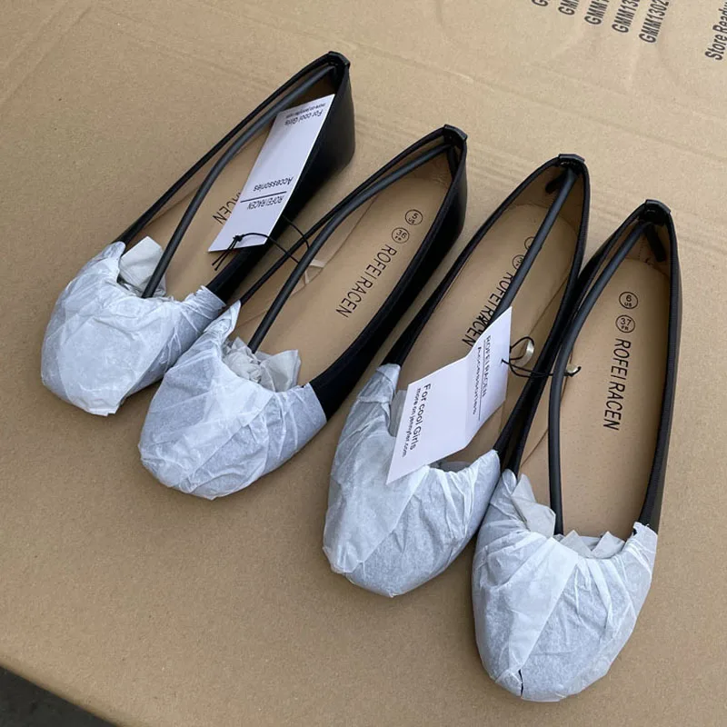 Women Shoes Black Spring Autumn Women Casual Flat Shoes new Slip On Round Toe 2025 Flats Loafer Plus Size 41 42 Zapatos Mujer WSH4878