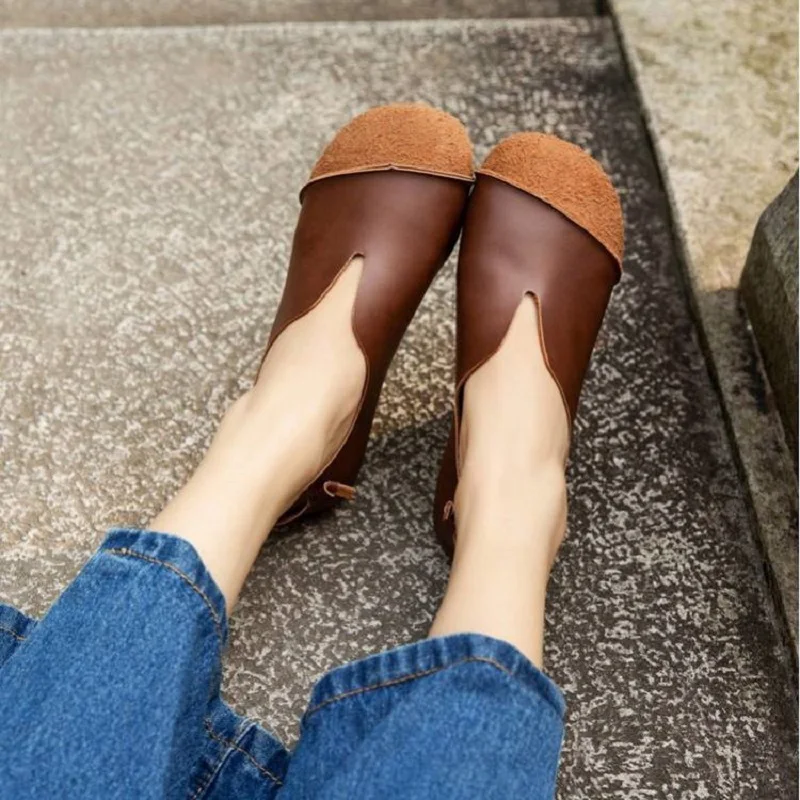 Designer V Neck Ballet Flats Woman Concise Flat Moccasin Shoes Women's Summer Plain Patches Loafers Ladies new Shallow 2025 Driving Shoes