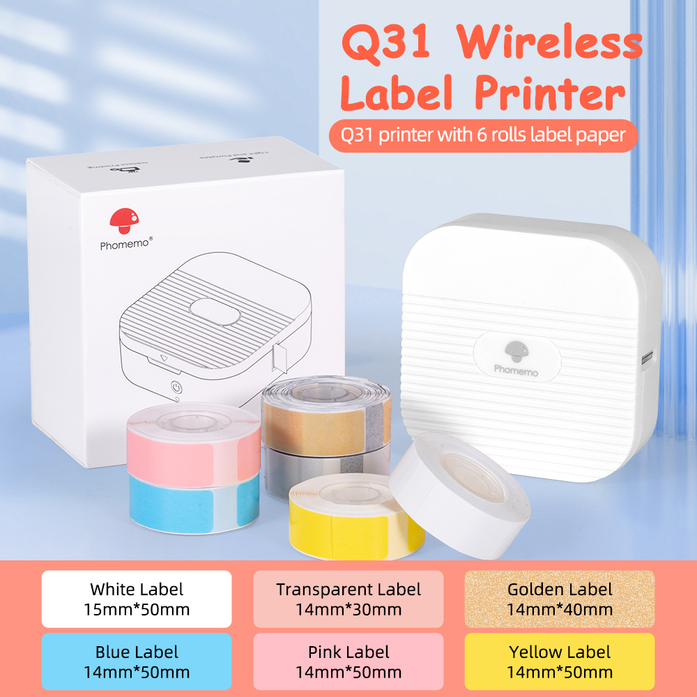 Phomemo Q30 Q31 new Q30S Label printer Label Maker Mini printer 6-15mm 2025 Portable Thermal Printer bluethooth Sticker Labeling hine