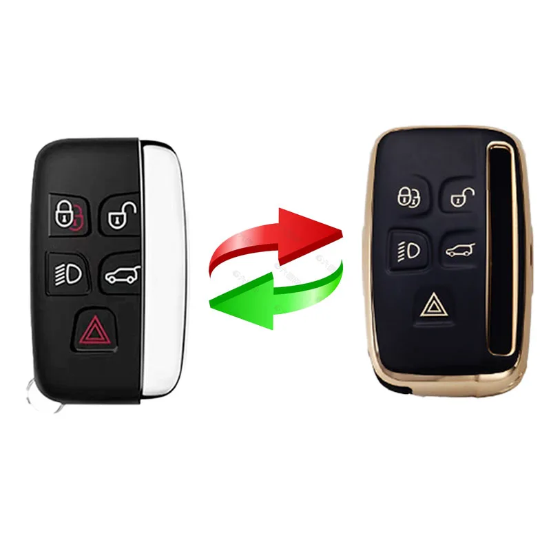 Car Key Premium PU Leather Car Key Case Cover Shell Fit for Land Rover Range Rover Discovery Evoque Sport Velar for Jaguar XE E-Pace H250113