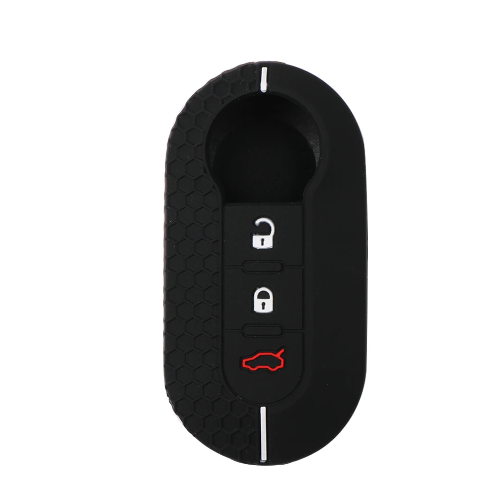 Silicone Remote Key Case for Fiat Dot Palio Attractive Panda Lancia Musa Grande Punto 500 500L Ducato Keychain Car Key Cover