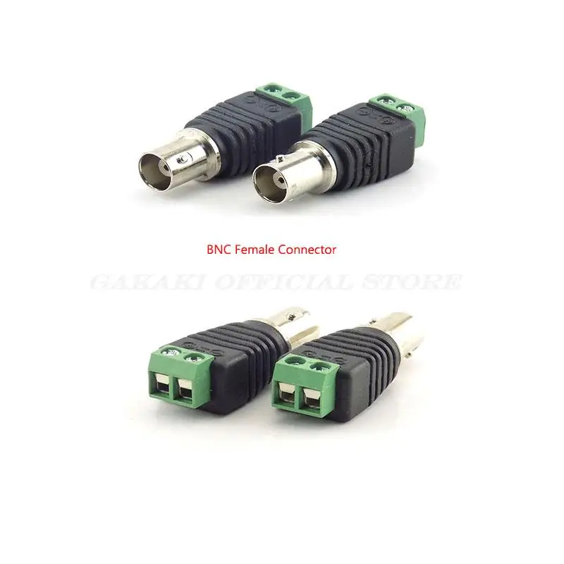 2/5/10pcs 12V DC BNC Male female Connector Coax Cat5 to BNC Female Plug for Led Strip Lights Video Balun CCTV Camera Accessories