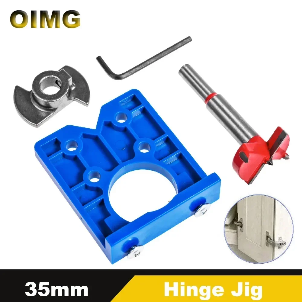Hinge Jig Drill Guide 35mm Concealed Drilling Guide Tool Woodworking Hole Opener Locator for Door Window Cabinet Carpentry Tools