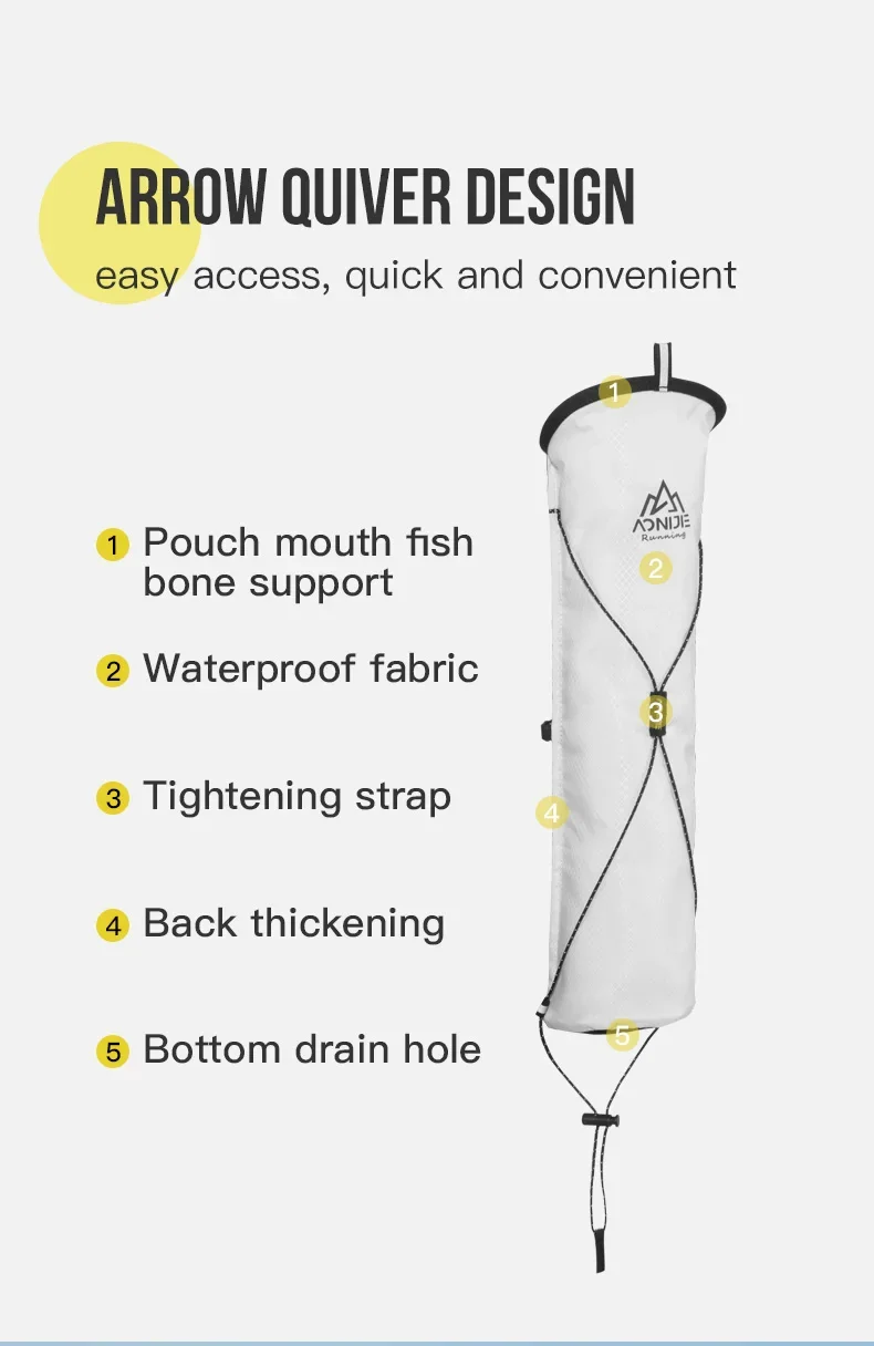 AONIJIE E4418 C9112 Lightweight External Hiking Pole Storage Bag Fish Bone Pocket Opening Tightening Buggy Bag