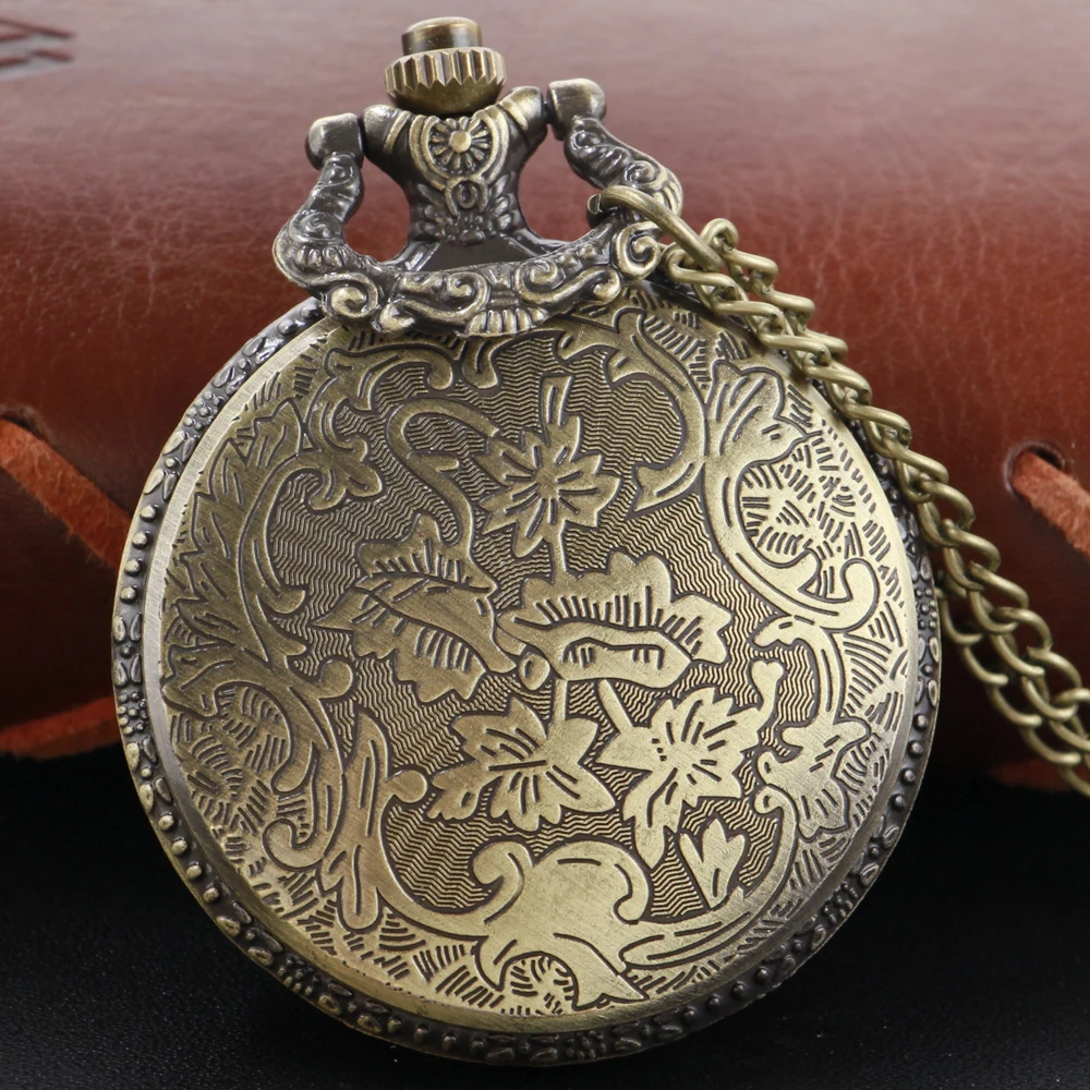 Alchemist Hollow Steampunk Quartz new Pocket Watch 2025 Bronze Case Necklace Pendant Clock Chain Men's and Women's Christmas Gift Reloj